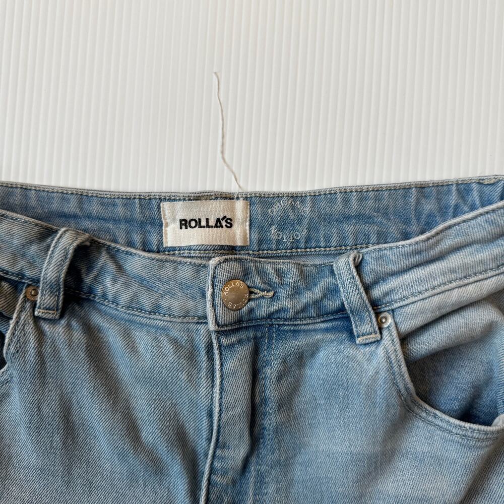 Rollas Dusters Bootcut Crop Jeans Distressed Sz 29 Y2K Denim Festival 70s Flare - Picture 11 of 16